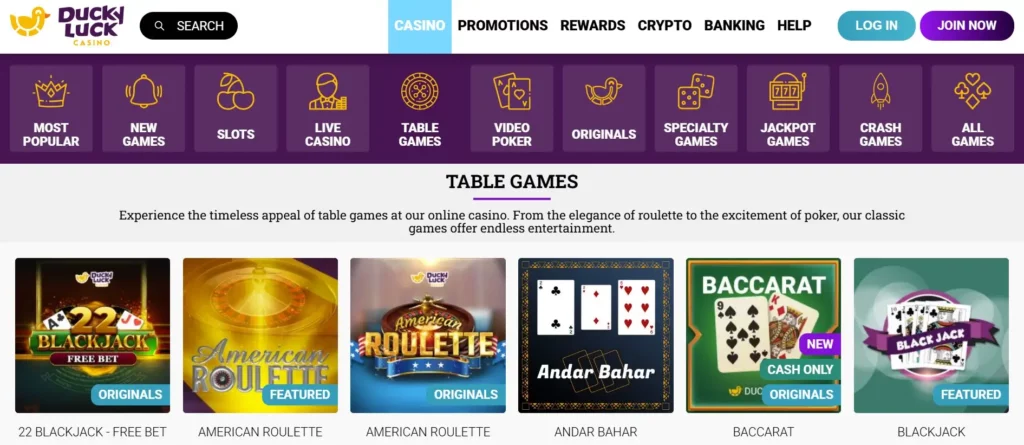 Try Blackjack, Roulette and Table Games